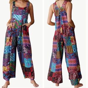 Colorful Patchwork Jumpsuit Bohemian